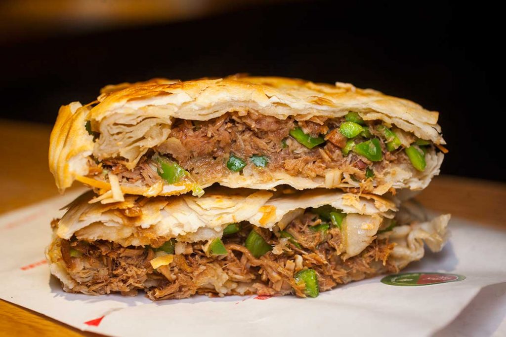 Roujiamo, shanxi street food sandwich. Photo by Rachel Gouk. 