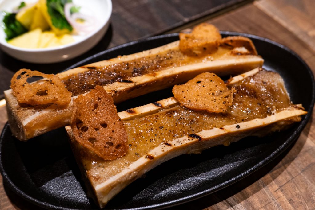 Scorched Bone Marrow at Polux by Paul Pairet, a French cafe/bistro in Xintiandi. Photo by Rachel Gouk. © Rachel Gouk