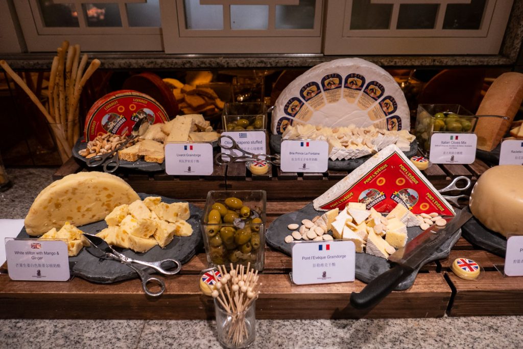 Cheese at The brunch buffet at Portman's Restaurant, Portman Ritz-Carlton Shanghai. Photo by Rachel Gouk. 