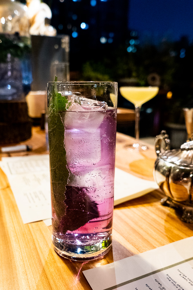 Cocktails at Botanik, a seasonal, mostly plant-based sustainable restaurant in Shanghai. Photo by Rachel Gouk. 