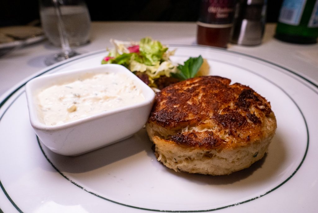 Crab cake at Wolfgang's Steakhouse Shanghai. Photo by Rachel Gouk. 