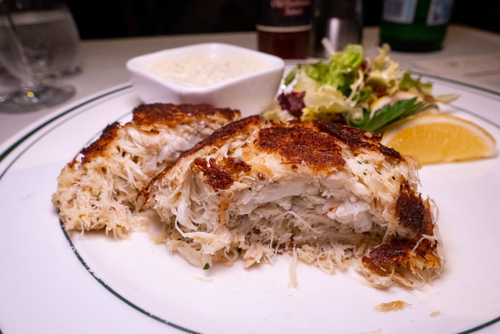 Crab cake at Wolfgang's Steakhouse Shanghai. Photo by Rachel Gouk. 