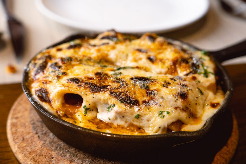 Baked Rigatoni for Brunch at Atto Primo on the Bund, an Italian restaurant in Shanghai. Photo by Rachel Gouk. 