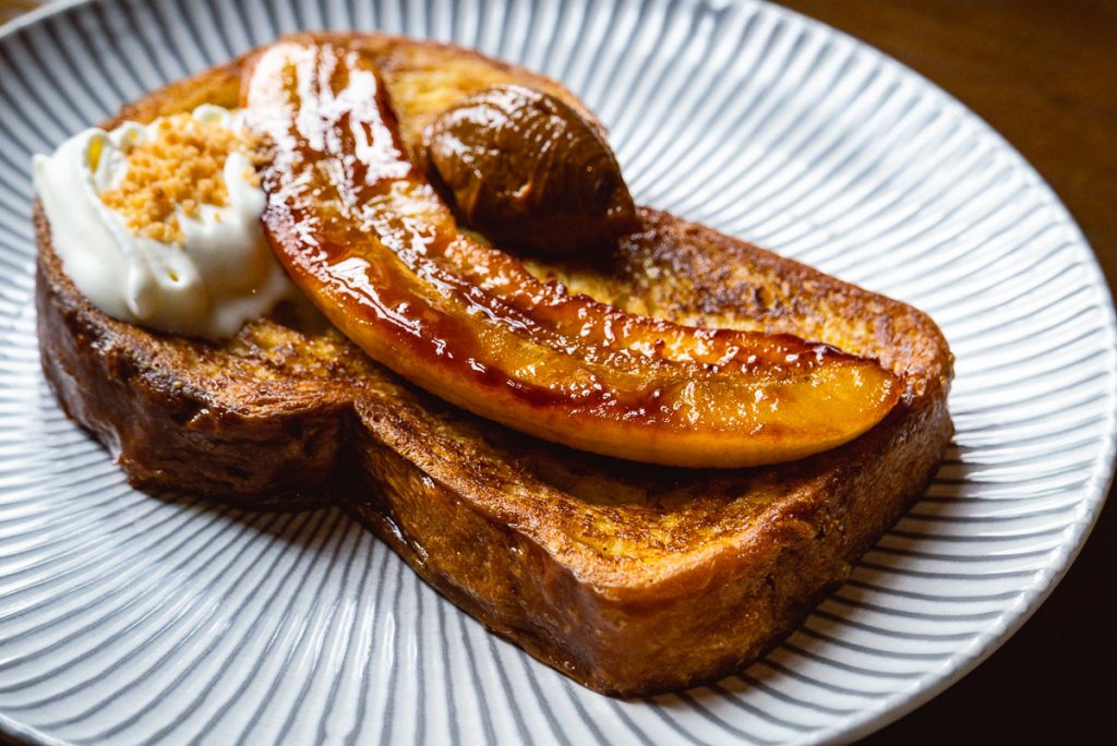 French toast for Brunch at Atto Primo on the Bund, an Italian restaurant in Shanghai. Photo by Rachel Gouk. 