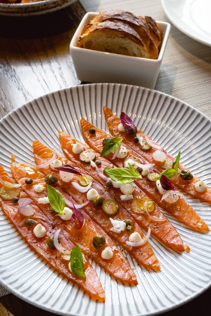 Smoked salmon for for Brunch at Atto Primo on the Bund, an Italian restaurant in Shanghai. Photo by Rachel Gouk. 