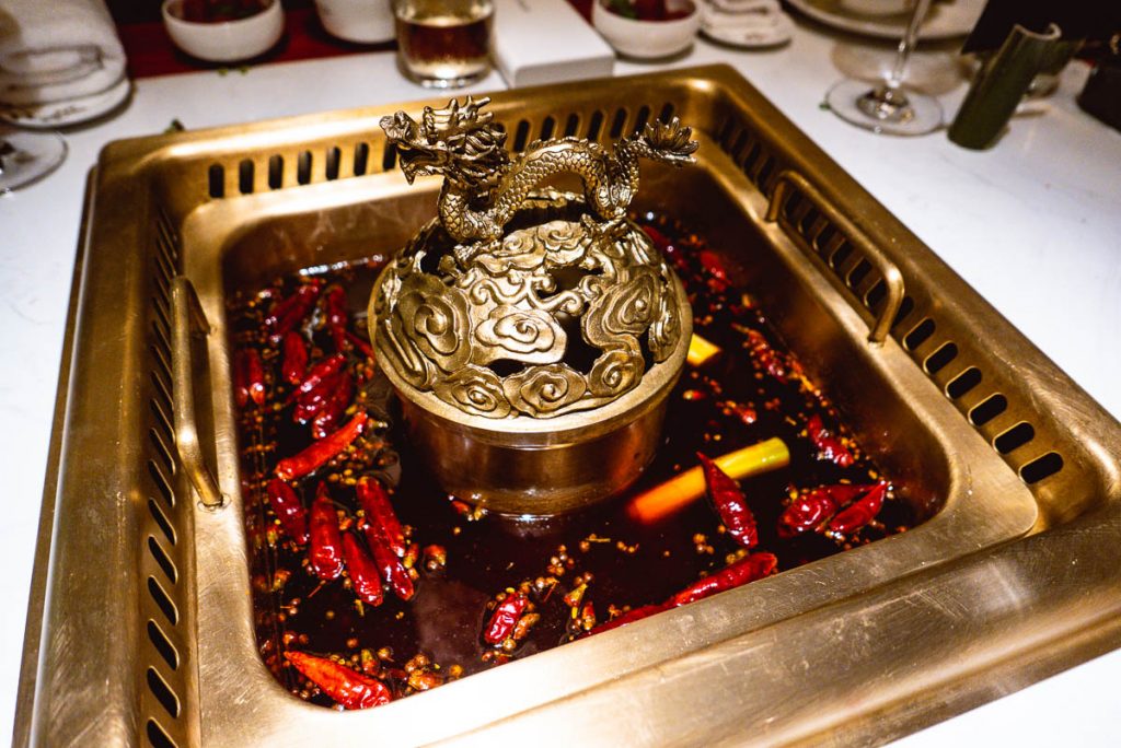 The Way of The Dragon is a high-end Sichuan hotpot restaurant on the Bund, Shanghai. Great for entertainment dining. Photo by Rachel Gouk. 
