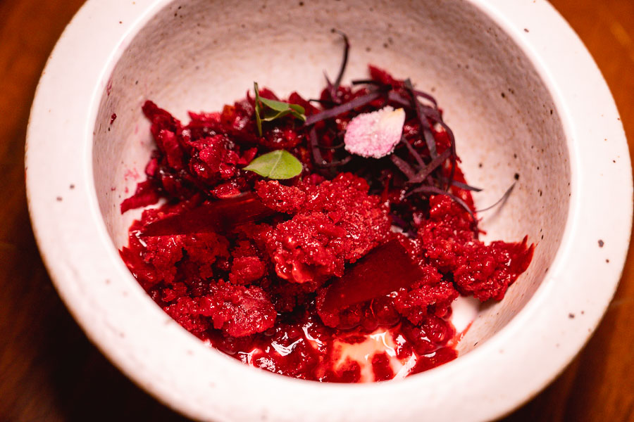 Beetroot dessert at Perch, a pop-up dining experience by the team behind The Nest, Shanghai. Photo by Rachel Gouk. 