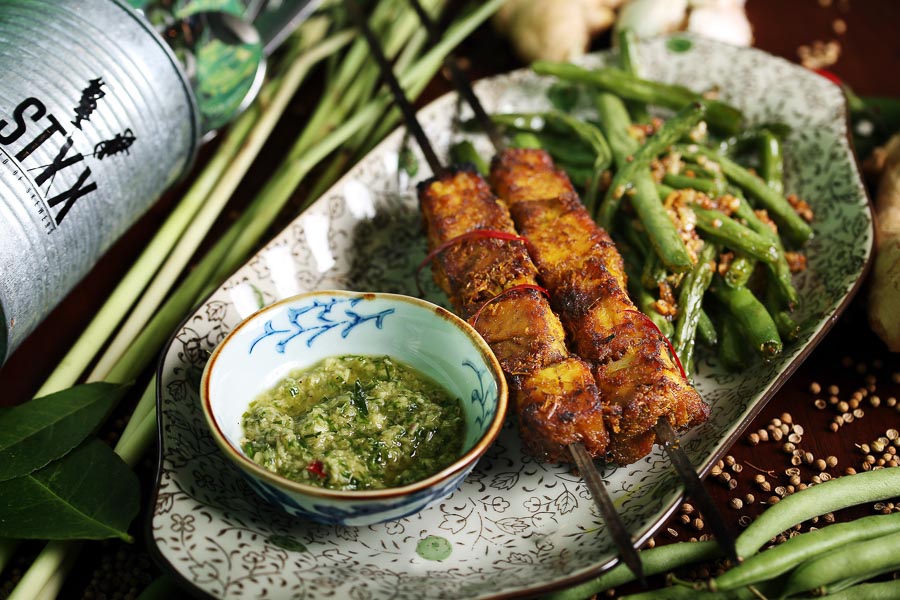 STYX is a casual restaurant in Shanghai that serves global cuisine by way of skewers.