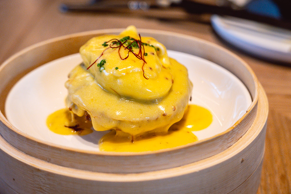 Eggs benedict at Brunch at Heritage by Madison, a restaurant in Shanghai. Photo by Rachel Gouk. 