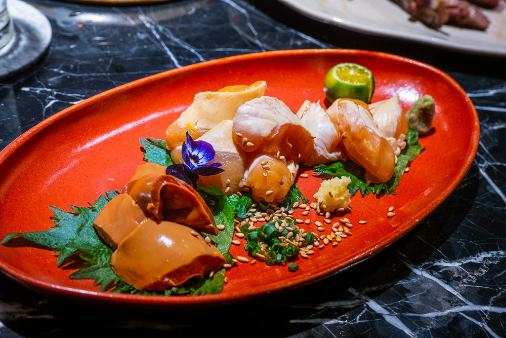 Chicken sashimi at High Yaki, a Japanese restaurant in Shanghai specializing in yakitori and yakiniku. Photo by Rachel Gouk.
