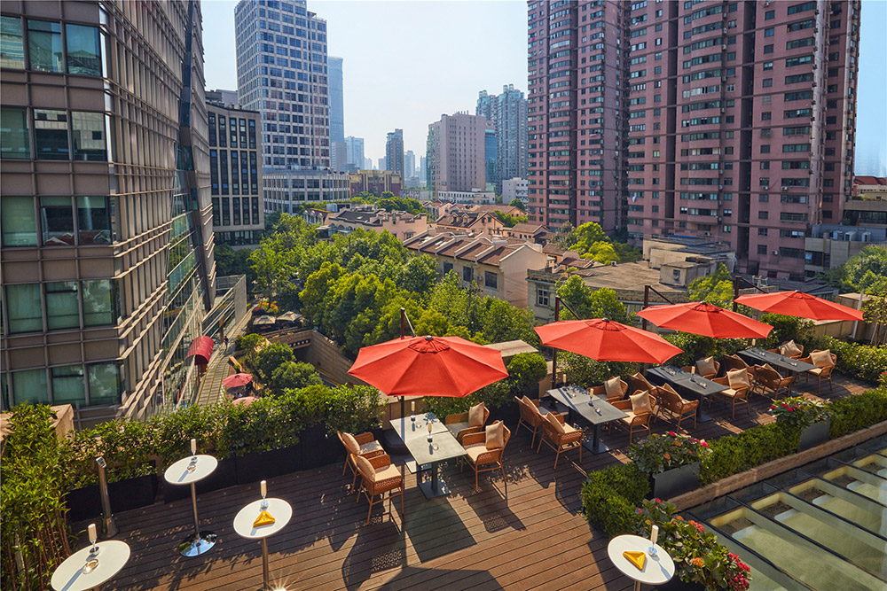 Space for rent: book your private event at this outdoor terrace at Kempinski The One Shanghai.