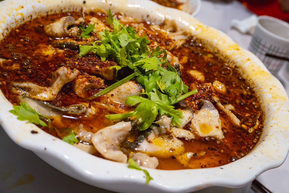 Shuizhuyu, Sichuan "boiled" fish. La Wei Xian 辣味鲜, a private kitchen serving authentic Sichuan food in Shanghai. Photo by Rachel Gouk @ Nomfluence. 