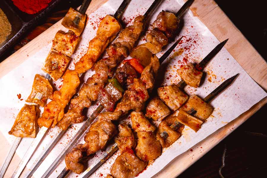 Lamb skewers. Xibo is a fantastic Xinjiang restaurant in Shanghai that has a diverse menu of ethnic dishes. Photo by Rachel Gouk @ Nomfluence. 