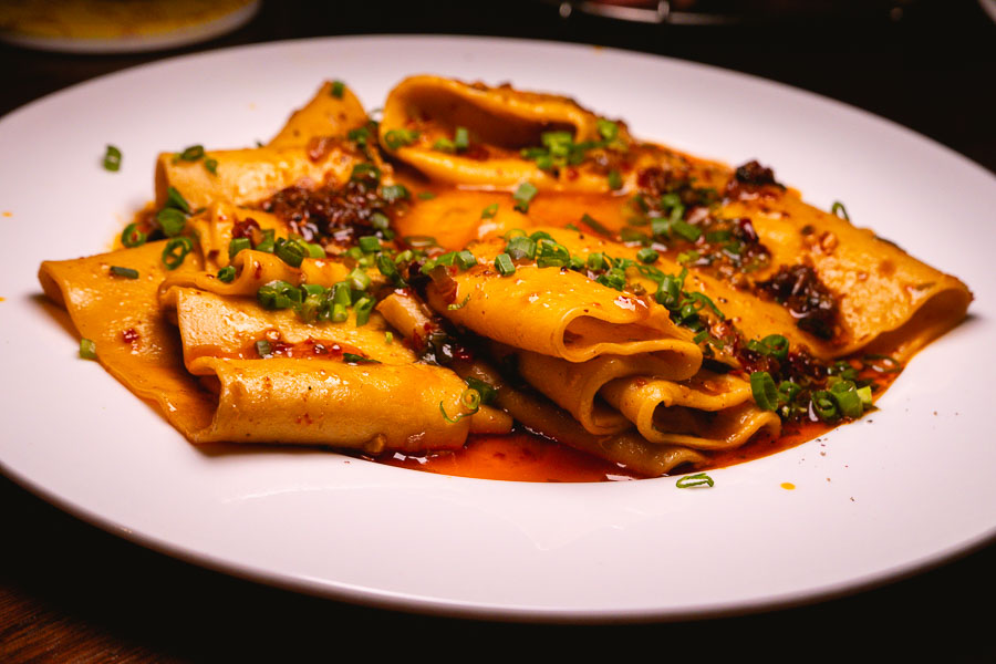 Pappardelle at Yaya's Pasta Bar, a restaurant and bar in Shanghai serving fresh pasta with Chinese flavors and ingredients. Photo by Rachel Gouk @ Nomfluence