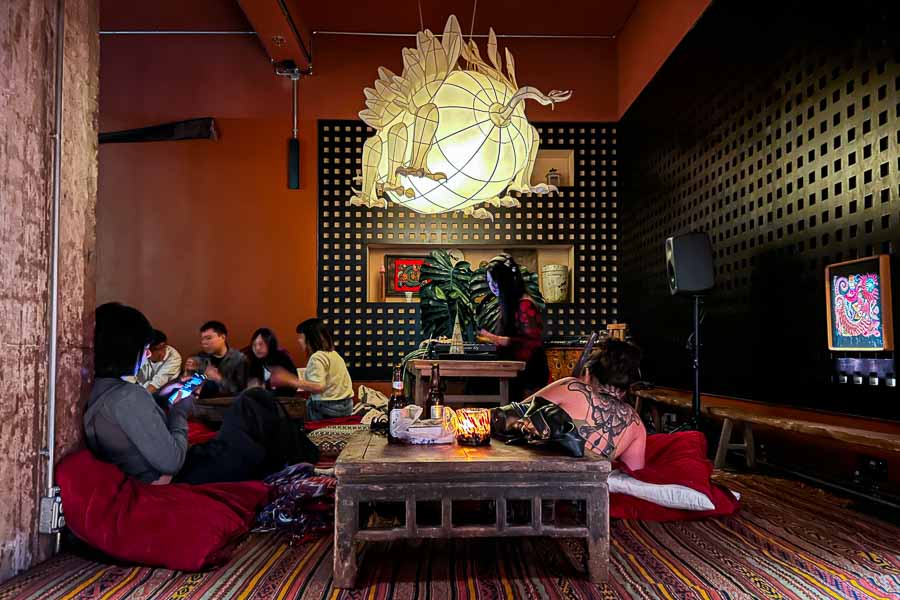 Tang, a pre-drinks and after hours underground bar in Shanghai sporting Ming-style day beds. Photo by Rachel Gouk @ Nomfluence