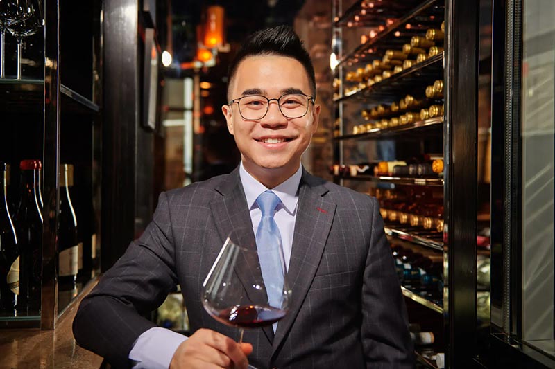 Sommelier Ervin Ong of Michelin starred Italian restaurant 8 1/2 Otto e Mezzo Bombana Shanghai.