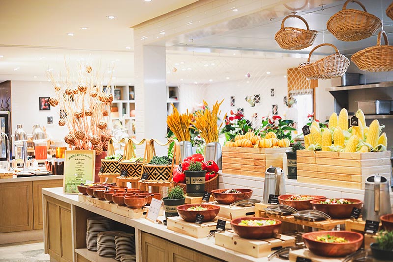 Lunch buffet at hotel Portman Ritz-Carlton, Shanghai in Jing'an.