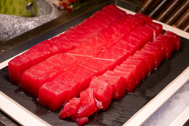 Lunch buffet at hotel Portman Ritz-Carlton, Shanghai in Jing'an.