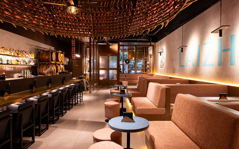 Laizhou Bar is a contemporary Chinese restaurant serving modern Sichuan, Guizhou, and Yunnan food in Shanghai