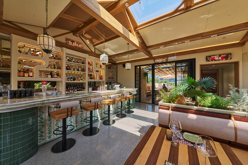 Atica, a Spanish restaurant in Shanghai with terrace views.