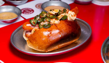 Grumpy Dog is a casual eatery serving gourmet hotdogs and beer in Shanghai
