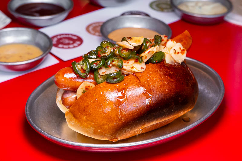 Grumpy Dog is a casual eatery serving gourmet hotdogs and beer in Shanghai