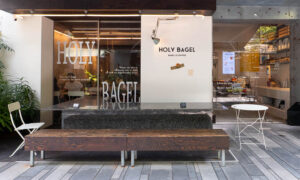 Holy Bagel is a cafe that does bagels, bagel sandwiches and coffee in Shanghai