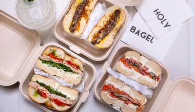 Holy Bagel is a cafe that does bagels, bagel sandwiches and coffee in Shanghai
