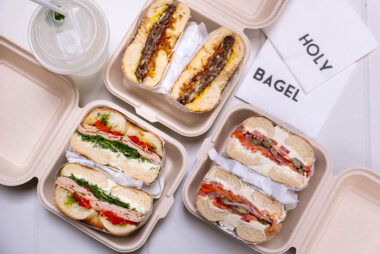 Holy Bagel is a cafe that does bagels, bagel sandwiches and coffee in Shanghai