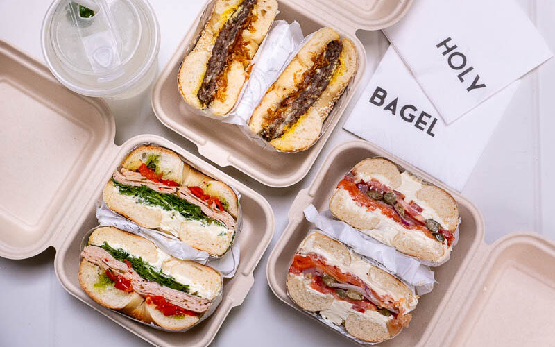 Holy Bagel is a cafe that does bagels, bagel sandwiches and coffee in Shanghai