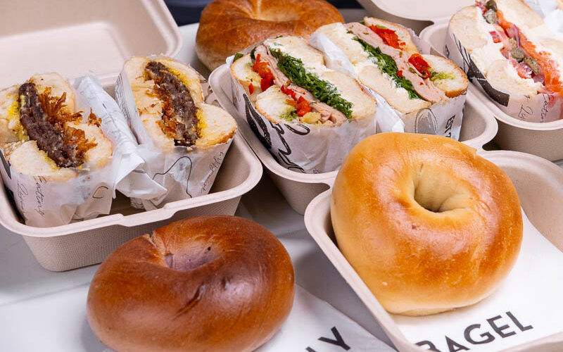 Holy Bagel is a cafe that does bagels, bagel sandwiches and coffee in Shanghai