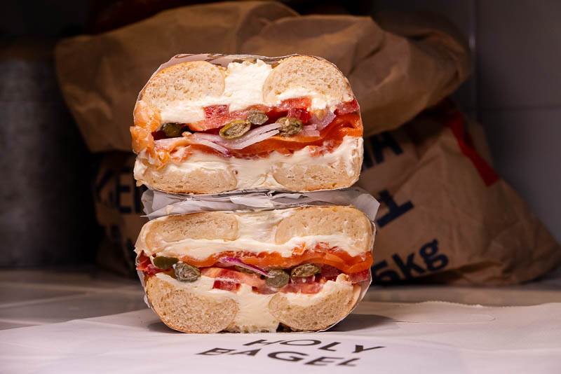 Bagel sandwiches at Holy Bagel in Shanghai