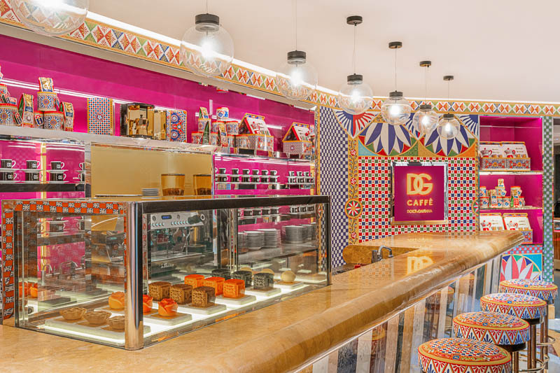 DG CAFFE is Italian luxury brand Dolce&Gabbana's first cafe worldwide, located in Shanghai, China