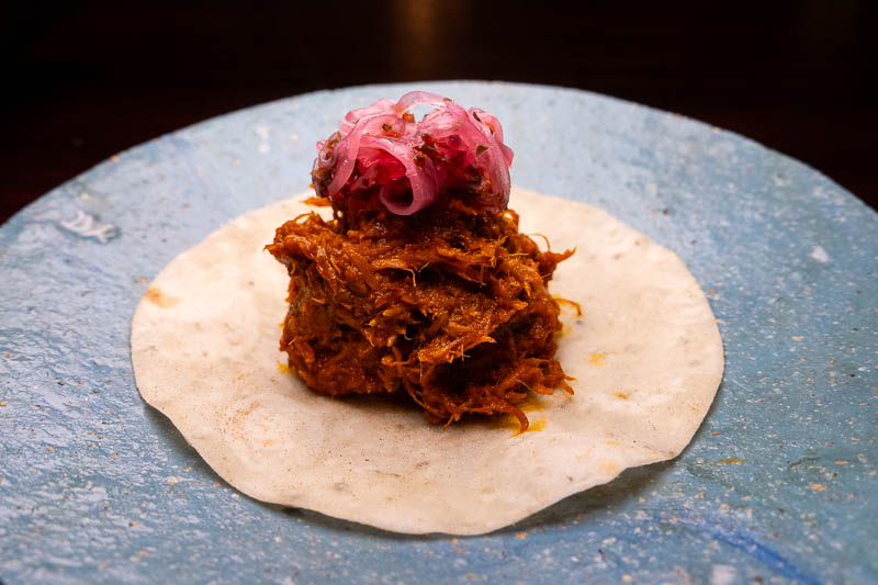CUN is a creative restaurant in Shanghai serving a tasting menu that fuses Sichuan and Spanish cuisine.