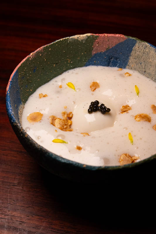 CUN is a creative restaurant in Shanghai serving a tasting menu that fuses Sichuan and Spanish cuisine.