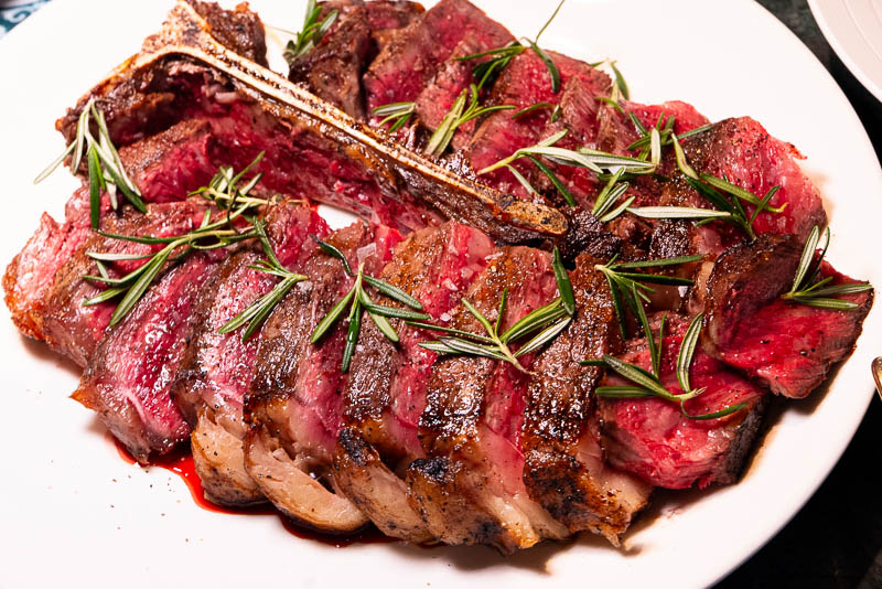 Steak at Bella Vita Bistro, an elegant Italian restaurant in Shanghai.