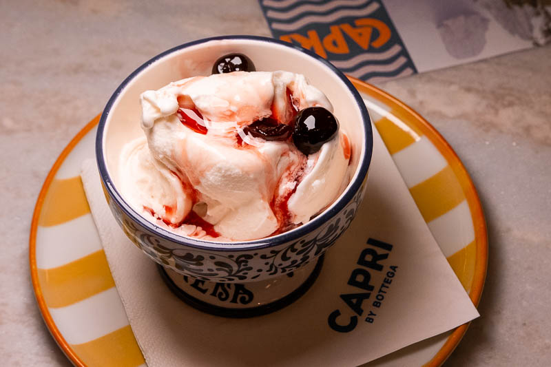 Capri by Bottega is an Italian restaurant and pizzeria specializing in cuisine from Naples like cartwheel pizza