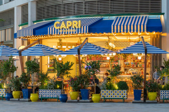 Capri by Bottega is a Mediterranean restaurant and pizzeria specializing in Napoli cuisine