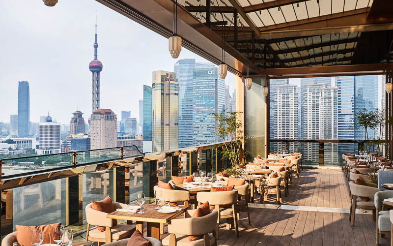 Spago Shanghai by Wolfgang Puck, iconic restaurant on the Bund with great views.