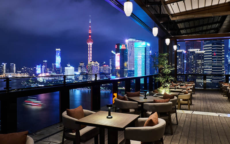 Spago Shanghai by Wolfgang Puck, iconic restaurant on the Bund with great views.