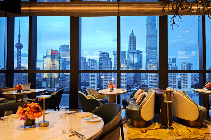 Spago Shanghai by Wolfgang Puck, iconic restaurant on the Bund with great views.