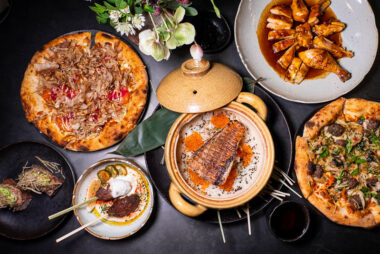 O'Mills Firewood Alchemy is a creative restaurant in Shanghai that does grilled dishes, pizzas, and fusion dishes that lean Asian.
