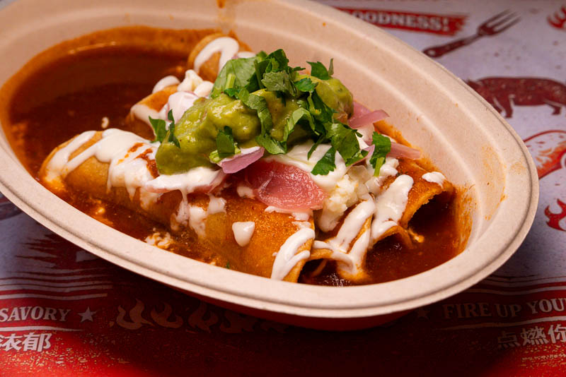 Smokin Bowl - bowls, burritos, sandwiches (tortas), tacos and cinnamon rolls by barbecue restaurant Smokin' Hog in Shanghai. 
