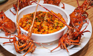 An extravagant display for the Boston lobster mapo tofu dish at Atelier Kau Lou Cantonese restaurant