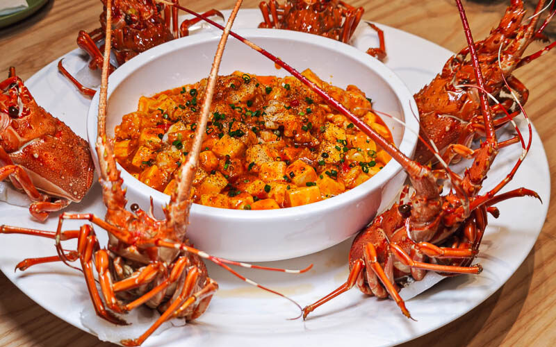 An extravagant display for the Boston lobster mapo tofu dish at Atelier Kau Lou Cantonese restaurant