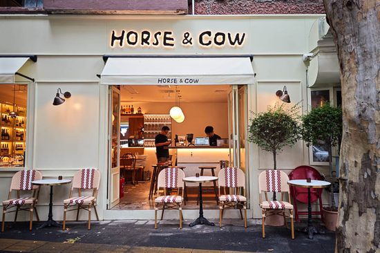 The exterior of Horse & Cow, a casual wine bistro in Shanghai
