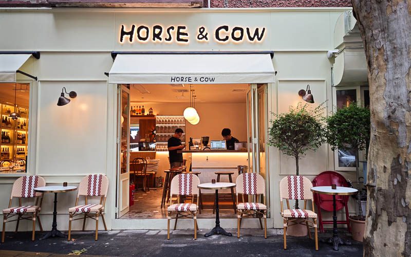 The exterior of Horse & Cow, a casual wine bistro in Shanghai