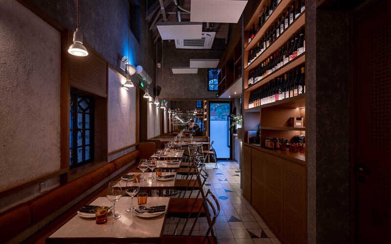 Interiors of Juke, a bistro in Shanghai.